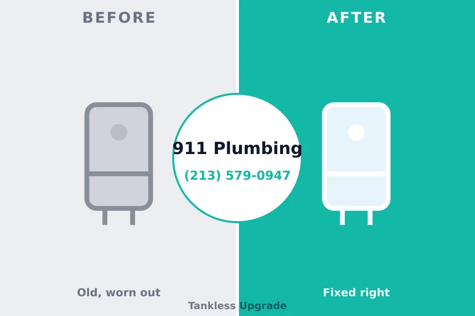 Before and after: plumbing repair Mendon, IL